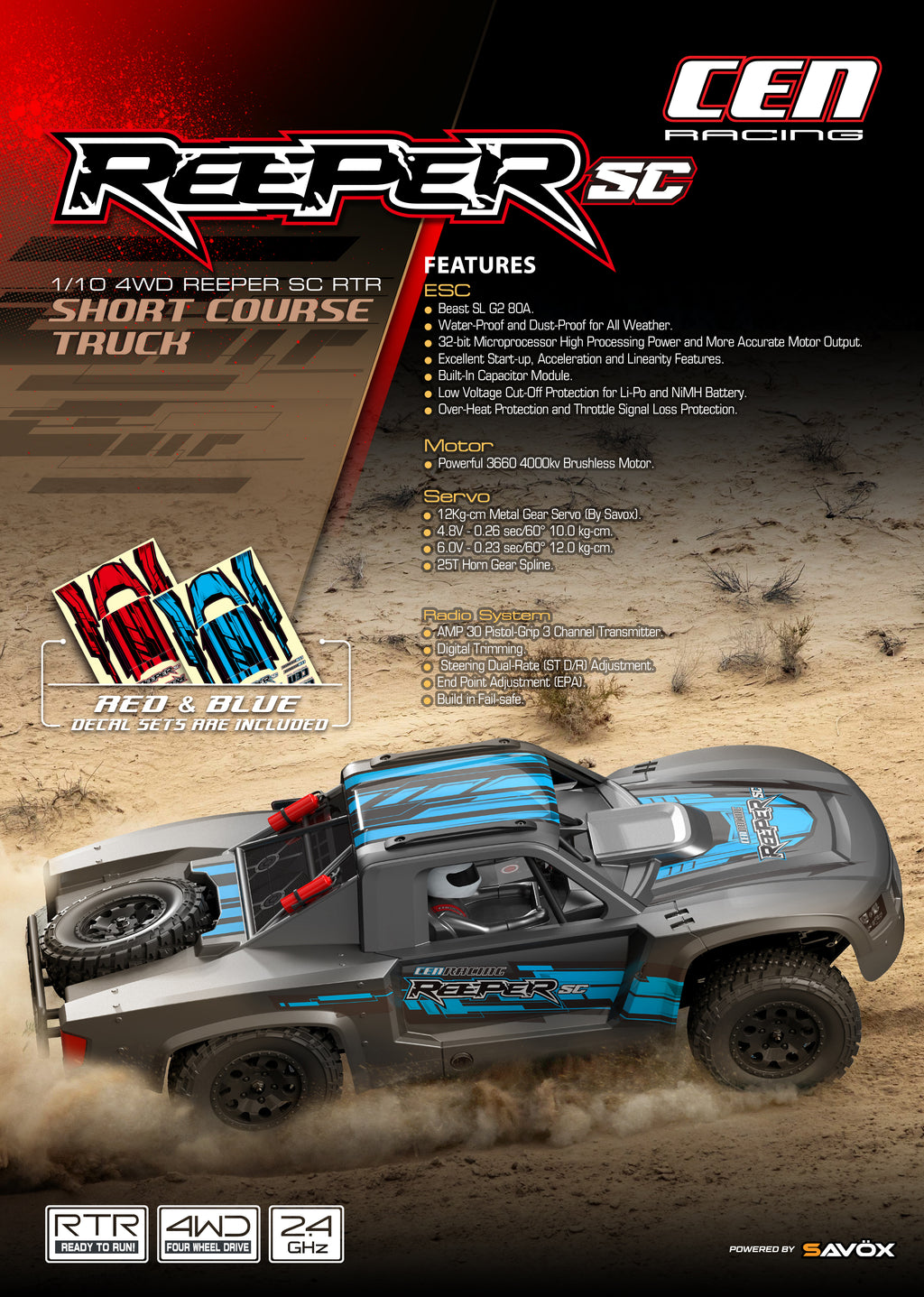 CEN REEPER SC 1/10 scale 4WD RTR Brushless Short Course Truck