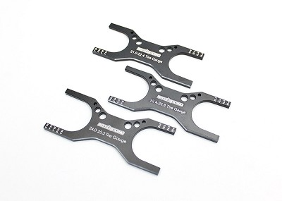 Reflex Racing Aluminum Tire Gauge Set (3pcs) - 21.0mm to 25.5mm