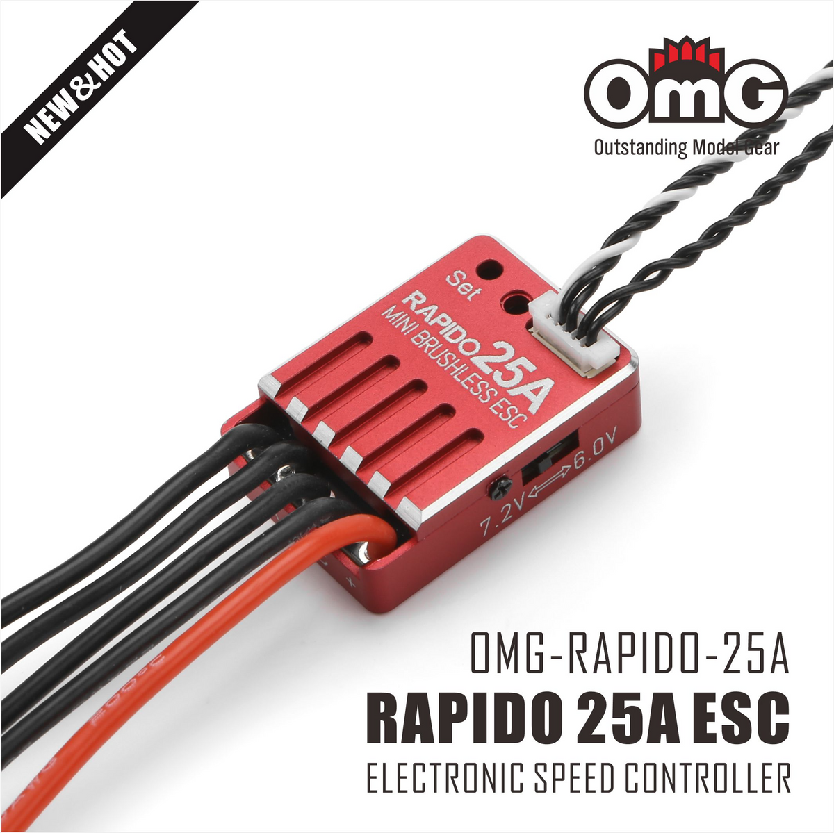 OMG RAPIDO 25A Sensorless Brushless ESC - Red