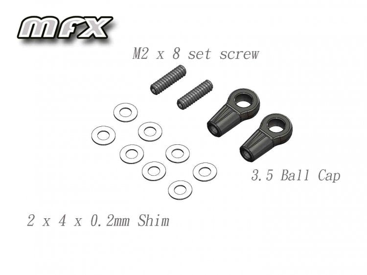 Atomic MFX Upper Arm Ball Cap, Set screws and shim