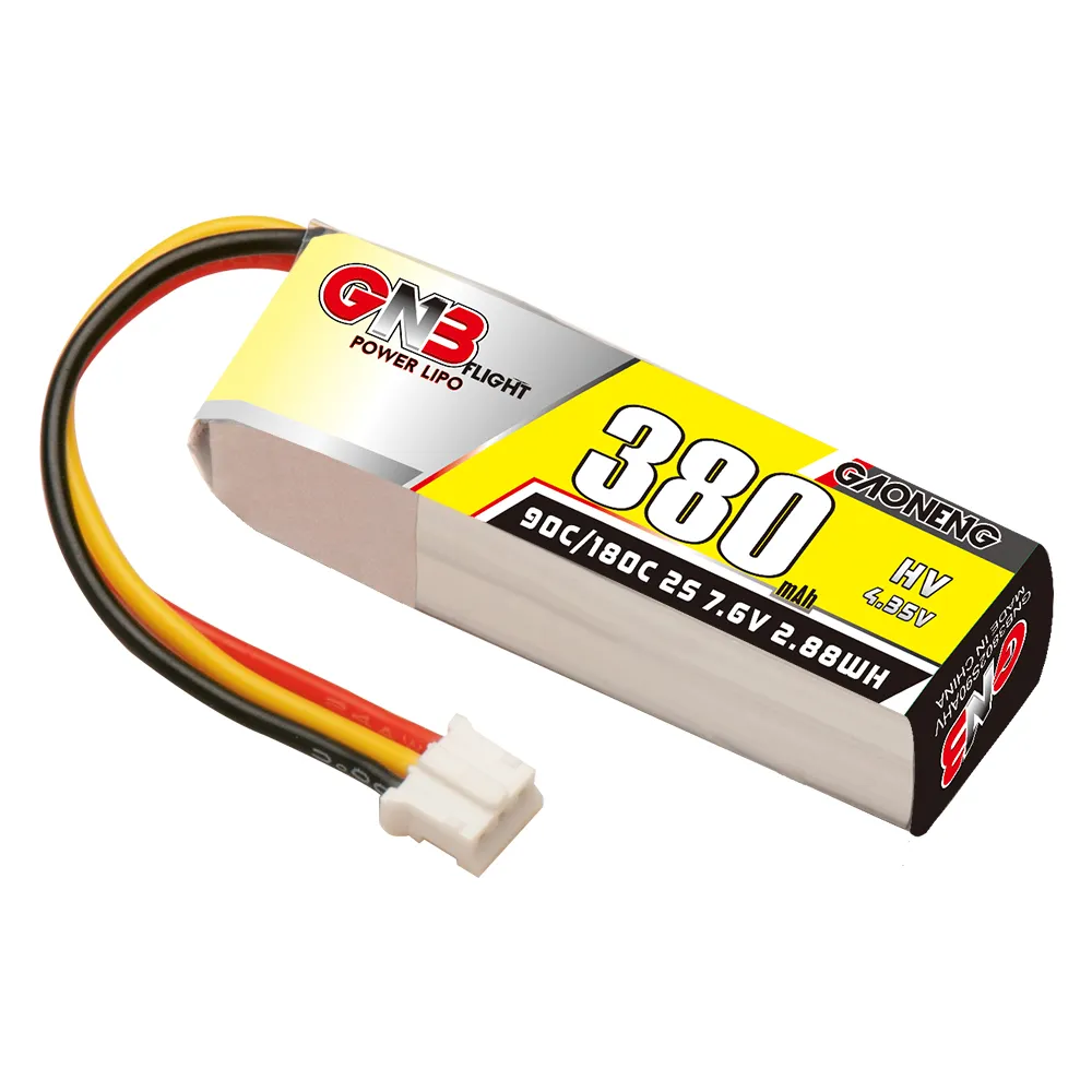 GAONENG GNB LiHV 2S 7.6V 380mAh 90C LiPo Battery PH2.0 3Pin Connector