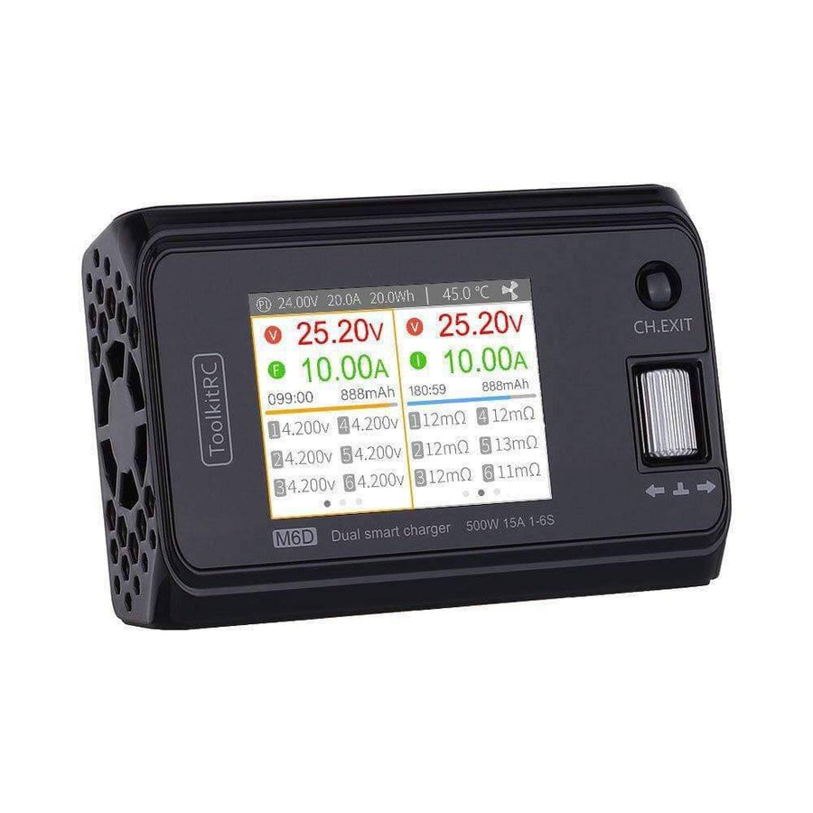 ToolkitRC M6D 500W 15A DC Dual Channel MINI Smart Charger Discharger - HeliDirect