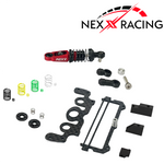 NXUSA-300-62 Nexx Racing Combo Dual Spring Center Oil Shock Premium + Conversion Battery Mount for Specter Kit - RED - HeliDirect