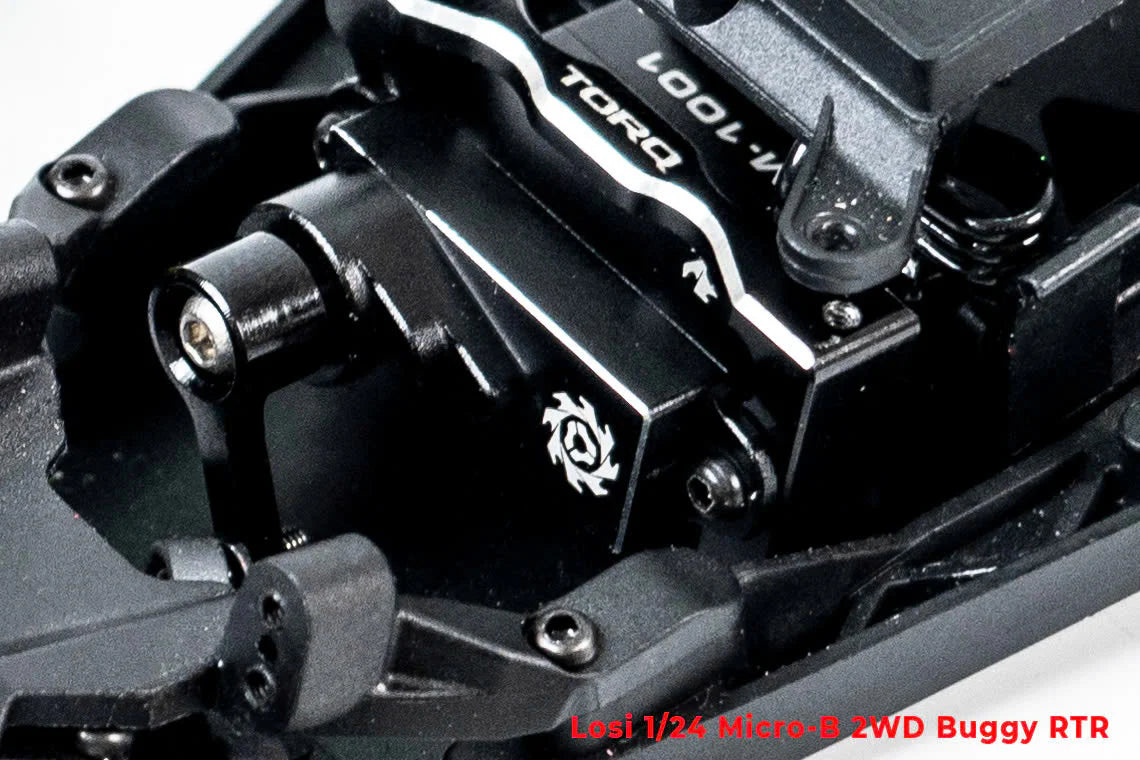Losi 1/24 Micro-B 2WD Buggy RTR (White) With TORQ Coreless Titanium Gear 7g Micro Servo, aluminum servo horn & Servo Mount - Big Savings $11.93 Off