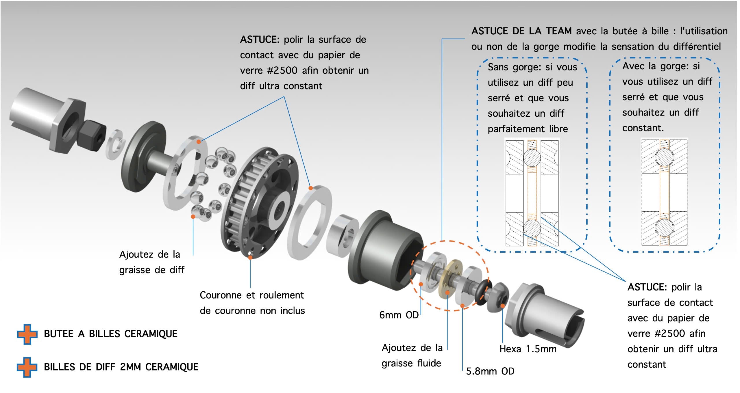 RTB aluminium ceramic ball diff