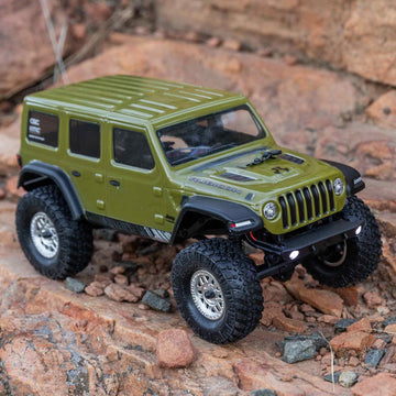 Axial 1/24 SCX24 Jeep Wrangler JLU 4X4 Rock Crawler Brushed RTR - Green - HeliDirect