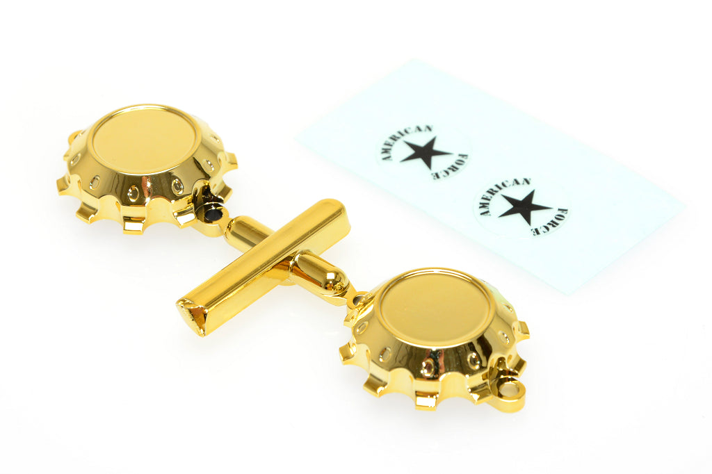 CD0692 Gold Chrome Wheel Cap (w/decal, for American Force H01 CONTRA) 2pcs - Cen Racing USA