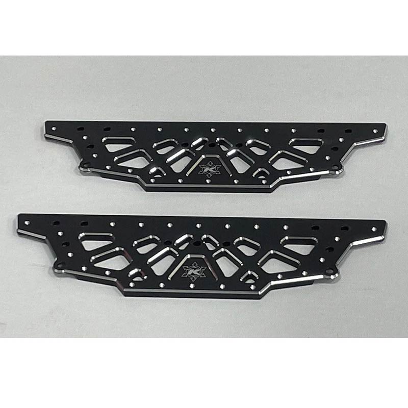 CKD0480 KAOS CNC Aluminum Chassis Plate (for F250 or F450 lifted chassis, black anodized, 2pcs) - HeliDirect