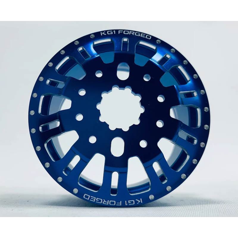 CKD0656 KG1 KD004 CNC Aluminum REAR Dually Wheel (BLUE anodize, 2pcs, w/cap and decal, screws) - HeliDirect