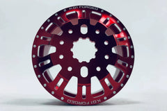 KG1 KD004 CNC Aluminum FRONT Dually Wheel (RED anodize, 2pcs, w/cap and decal, screws) - HeliDirect